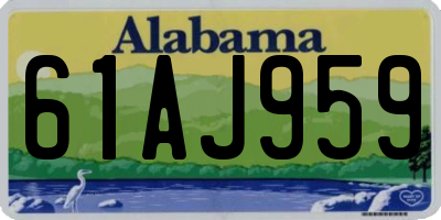 AL license plate 61AJ959