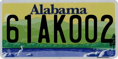 AL license plate 61AK002