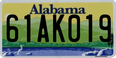 AL license plate 61AK019