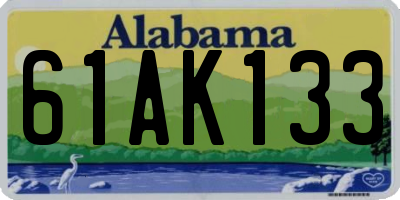 AL license plate 61AK133