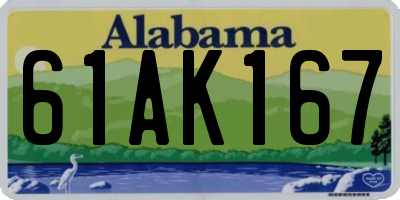 AL license plate 61AK167