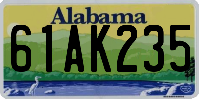 AL license plate 61AK235