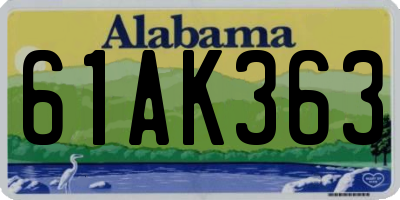 AL license plate 61AK363
