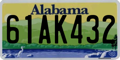AL license plate 61AK432
