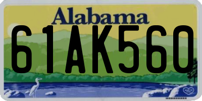 AL license plate 61AK560