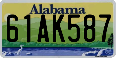 AL license plate 61AK587