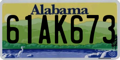 AL license plate 61AK673