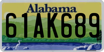 AL license plate 61AK689