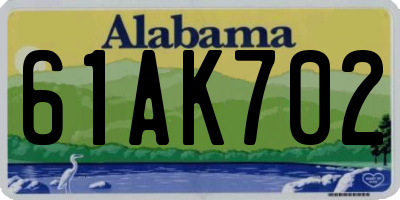 AL license plate 61AK702