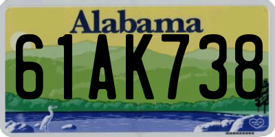 AL license plate 61AK738