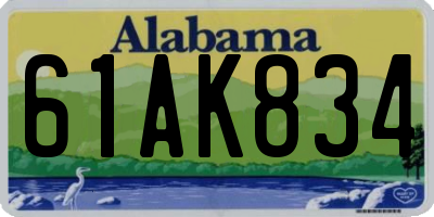AL license plate 61AK834