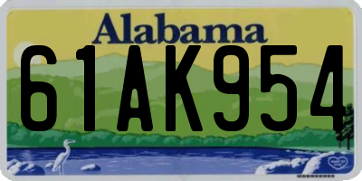 AL license plate 61AK954