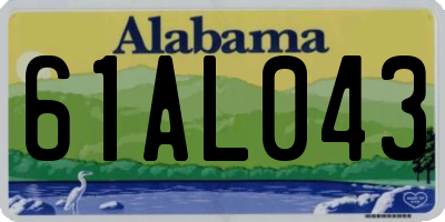 AL license plate 61AL043