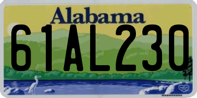 AL license plate 61AL230