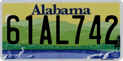 AL license plate 61AL742