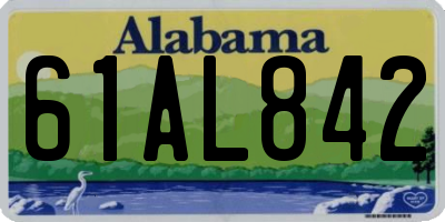 AL license plate 61AL842