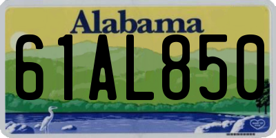 AL license plate 61AL850