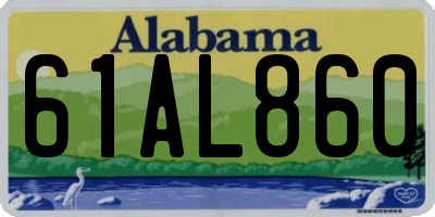 AL license plate 61AL860
