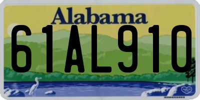 AL license plate 61AL910