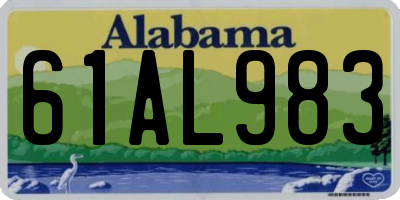AL license plate 61AL983