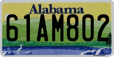 AL license plate 61AM802