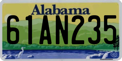 AL license plate 61AN235