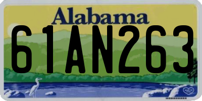 AL license plate 61AN263