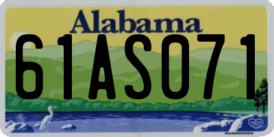 AL license plate 61AS071