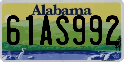 AL license plate 61AS992