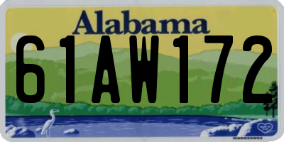 AL license plate 61AW172