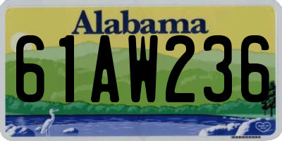 AL license plate 61AW236