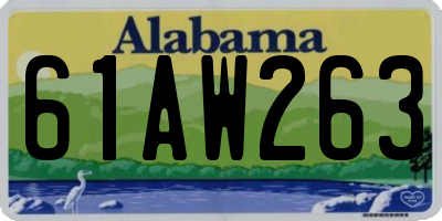 AL license plate 61AW263