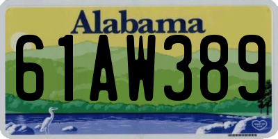 AL license plate 61AW389