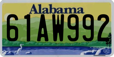 AL license plate 61AW992