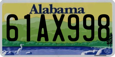 AL license plate 61AX998