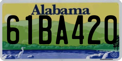 AL license plate 61BA420