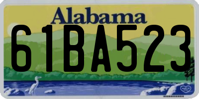 AL license plate 61BA523