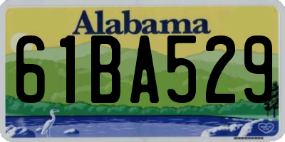 AL license plate 61BA529