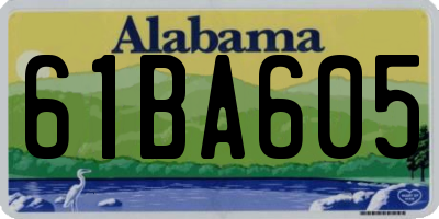 AL license plate 61BA605