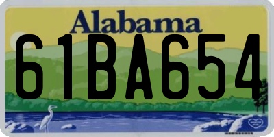AL license plate 61BA654
