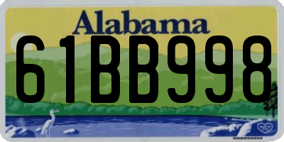AL license plate 61BB998