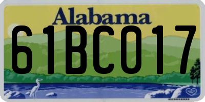 AL license plate 61BC017