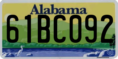 AL license plate 61BC092