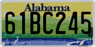 AL license plate 61BC245