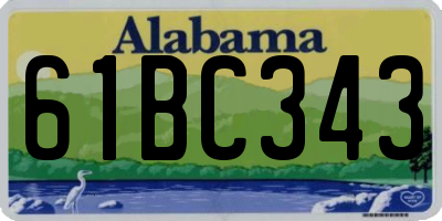 AL license plate 61BC343