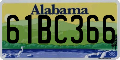 AL license plate 61BC366