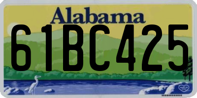 AL license plate 61BC425