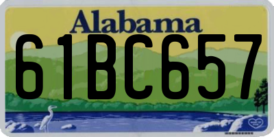 AL license plate 61BC657