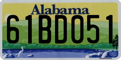 AL license plate 61BD051
