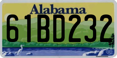 AL license plate 61BD232